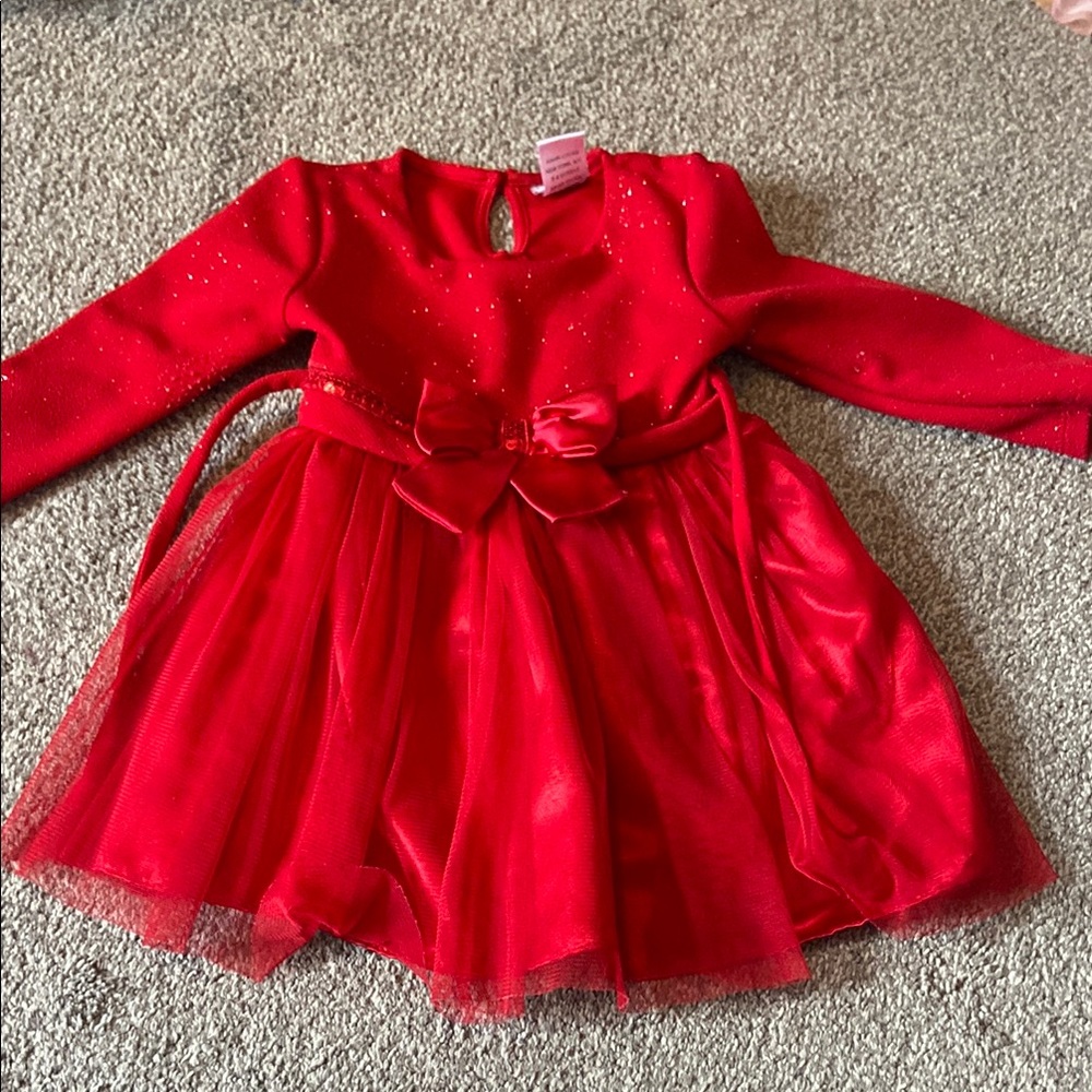 Sweet Heart Rose Red Fit and Flare Long Sleeve Dress